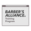 Barber’s Alliance Training Program logo shown inside a browser-style window graphic for online barber education.